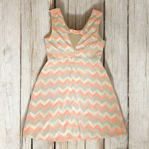 Chevron Pattern Sleeveless Dress -